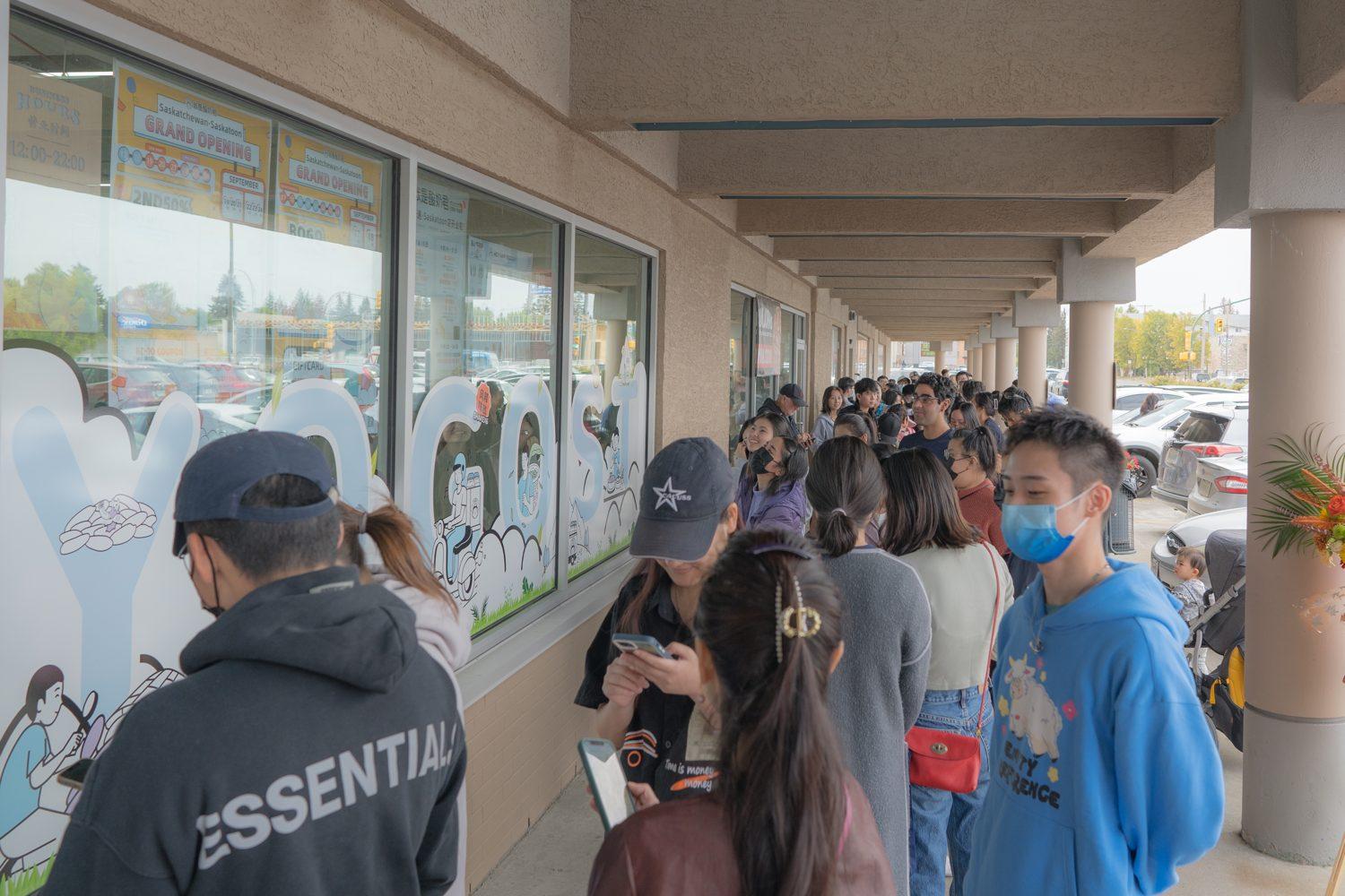 A long line outside Yogost in Saskatoon